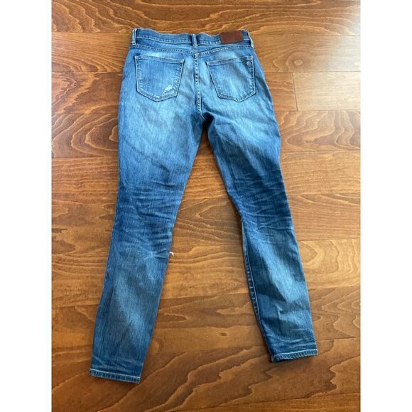Madewell Jeans High Riser Skinny Zip Fly Distressed Stretch Denim Blue Sz 27 - Picture 3 of 8